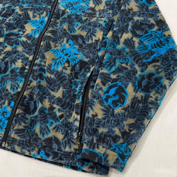 Vintage Columbia All Over Bird Print Fleece Jacket Size 14/16 Winter Fall Coat - Picture 2 of 7